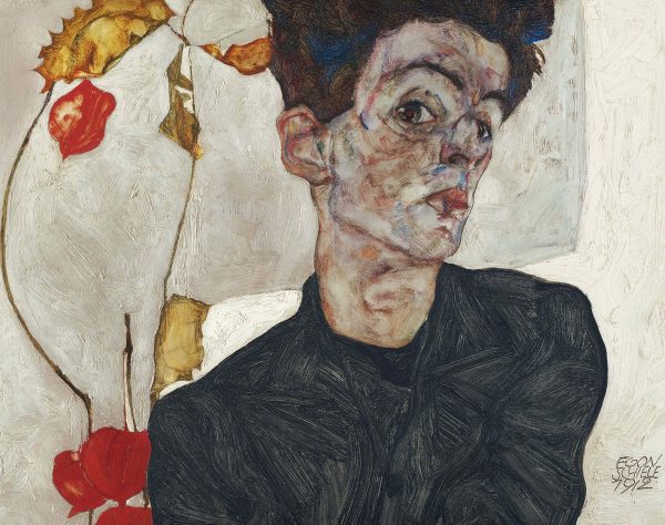 Egon_Schiele - Self-Portrait with Physalis